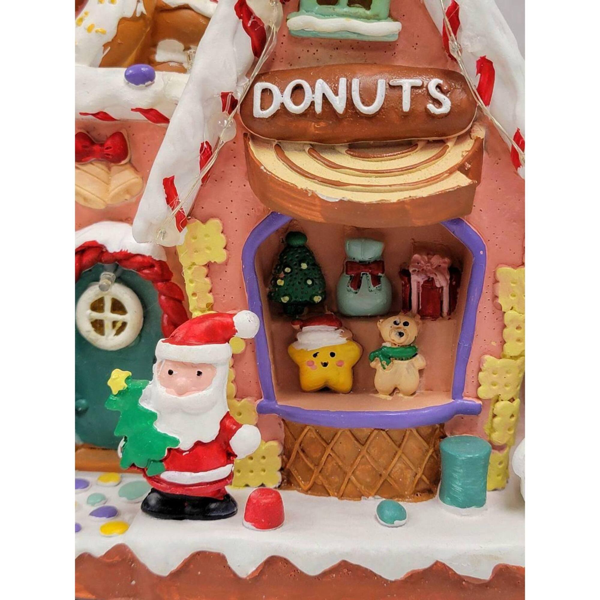 Wizardi 20" Gingerbread Donuts House Christmas Village Decoration